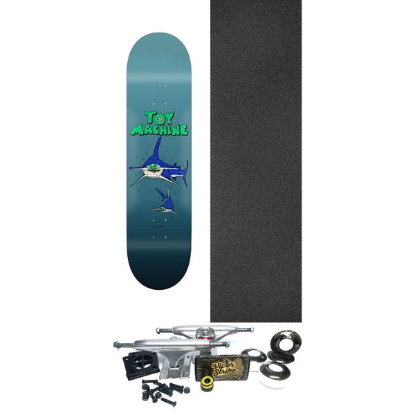 Toy Machine Skateboards Hirotton Hammerhead Skateboard Deck - 7.63" x 31.13" - Complete Skateboard Bundle